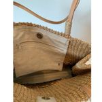 Beach coastal weaved shoulder bag brown and tan Photo 1