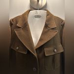 Fossil  Wool/Cotton Blend Military Cadet style brown Jacket Size Medium Photo 3