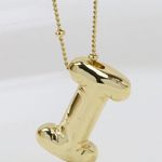 Bubble Balloon Letter I Initial Necklace Gold Photo 0