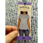 Orvis  NWT Women's Size XS Linen Blend Cap Sleeve Blue Abstract Lightweight Top Photo 6