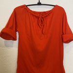 Vintage Women’s John Meyer Short Sleeve Top Key Hole Tie Front EUC Sz XS Stretch Photo 1