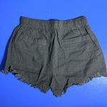 Womens Drawstring Pocketed Frayed Tencel Jean Denim Shorts XS Olive Green Photo 1