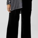 Eileen Fisher  Velvet Silk Blend Wide‎ Leg Cropped Ankle Pant Black Small Photo 0