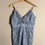 Bardot  Vienna Lace Midi Dress Women's 6 Small Dusty Blue Floral Cocktail Party Photo 7
