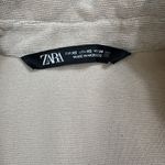 ZARA Womens XS Corduroy Shirt Beige Top Button Down Long Sleeve Casual Long Hem Photo 3