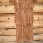 Mac Duggal 5442 Womens Embellished Bell Sleeve Tiered Gown Dress Photo 10