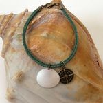 Handmade NEW! Very Cool Nautical Bracelet Suede Cord W Sea Shell & Compass Charms Photo 1