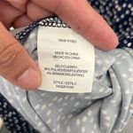 AUW  blue and white v-neck shirt blouse gold buttons size large Photo 5