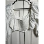 Mara Hoffman Mara Hofflam White Balloon Sleeve Cropped Top Womens Size 0 Blouse Photo 6