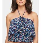 Vera Bradley Wildflower Ditsy Stripe Tankini Swim Top Navy Blue Floral Size XL Photo 0