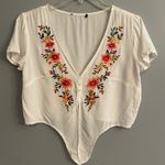 Forever 21 Floral Embroidery Festival Cottagecore Women’s Crop Top Photo 3