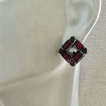 White House | Black Market Red Baguette Stud Earrings Photo 1