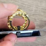 Belk NWT Gold Over Fine Silver Plated Crystal Halo and Band 3 Piece Ring Set Photo 1