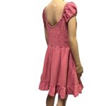 American Eagle America Eagle Cotton Smocked Bodice Gauze Ruffle Hem Mini Dress Pink Coral XL Photo 4