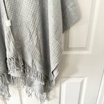 Mersea Light Grey Classic Travel Wrap Textured Panel Fringe Hem One Size Acrylic Gray Photo 5