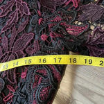 Kobi Lace Dress Black Maroon Tie Belt Lined Size S Cocktail Evening Formal Photo 6