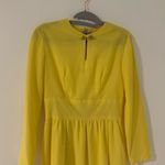 Vintage long yellow dress, handmade and lined with lace trim Gold Photo 0