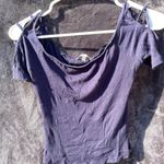 Navy Blue Off The Shoulder Top Photo 0