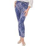 NYDJ  for Chico’s Blue and Purple Paisley Scroll Skinny Cropped Ankle Jean New Photo 7
