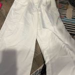 Commense Wide Leg Pleated White Cotton Pants High Waist Pants Size M Size M Photo 5