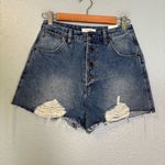 NWT Moussy Women's Blue Cut Off Jean Shorts Distressed Raw Hem Denim 28 Boho Photo 3