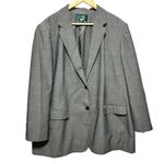 Ralph Lauren Lauren Womens Blazer 20W Gray Tailored Two Button Stretch Officewear Career Chic Photo 0