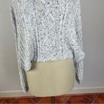 Free People On Your Side Blue Multi Cable Knit Pullover Sweater Photo 4