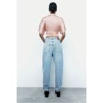 ZARA  Satin Short Sleeve Blouse Cropped V Neck Collared 
Hot Pink Small New Photo 1