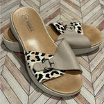 Skechers  GOwalk Luxe Collection Women's Slip On Sandals Beige Leopard Leather 8 Photo 0