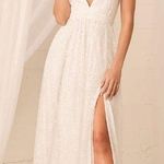 Lulus White Sequin Maxi Dress Photo 0