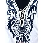 New Moroccan Embroidered Kaftan Dress Swim Coverup One Size S M L XL Women NWT White Photo 1