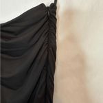 Princess Polly Black Ruched Asymmetrical Hem Midi Dress Size US 8 Photo 2