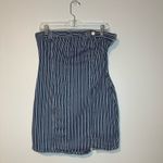 ZARA Strapless Striped Denim Mini Strapless Dress Sz L Photo 2