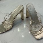 Size 8 Gold Billini square toe strapped heel Photo 2
