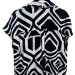 NEW George Geometric Popover Short Sleeve Dress Vacation Resort Coastal Size 10 Black Photo 5