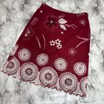 Petite Sophisticate  vintage 90s retro floral print red shite slip skirt size P Photo 0