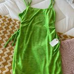 Coco + Jaimeson Lime Green Terry Cloth Mini Dress With Cut Out Sides  Photo 4