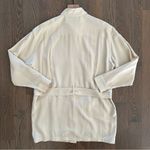 Calvin Klein Vintage Tie-Waist Safari Style Jacket in Ivory Cream Size 4 / Small Photo 7