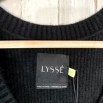 Lysse  Womens Riley Black Ribbed Knit Cold Shoulder V-Neck Sweater Top SZ M Photo 8
