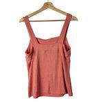 Apt. 9  Pink Orange Ribbed Knit Square Neck Tank Top M Photo 1