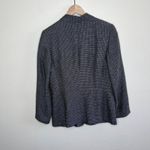 Ann Taylor  Black and Navy Micro Plaid Linen Blend Single Breasted academia Photo 7