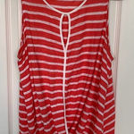 Ella Moss  Keyhole Scoop Neck Red‎ Stripe Tank Top Medium Photo 0