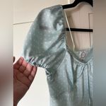 Blue Rain  Francesca’s NWT‎ Women’s Puff Sleeve Polka Dot Shirt Size L Photo 7