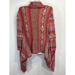 Ralph Lauren Lauren  Red Geometric Knit Cardigan Shawl Collar M/S Coastal Cowgirl Photo 5