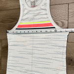 Lucky in Love Royale Stripe Rib Tennis Tank Top White Orange Size Small Photo 6