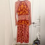 Free People  Tilda Wrap Dress Bohemian Patchwork Maxi Red Orange Medium NWOT Photo 8