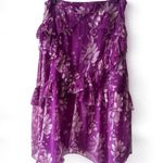 Urban Outfitters UO Tuli Ruffle Midi Skirt Purple Floral Women's Size M Photo 0