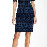 Tahari By ASL Women's Southwestern Aztec Geometric Back Zip Sweater Dress 4 Photo 0