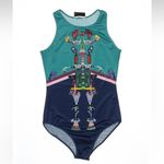MARY KATRANTZOU x Adidas Teal Bodysuit Size XS Limited Edition Collaboration Blue Photo 3