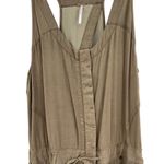 Free People Free‎ People Roaring Rayon Utilitarian jumpsuit Olive Green Drawstring Size 4 Photo 4